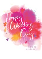 classic wedding congrats script colour splash